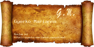 Gyerko Marianna névjegykártya